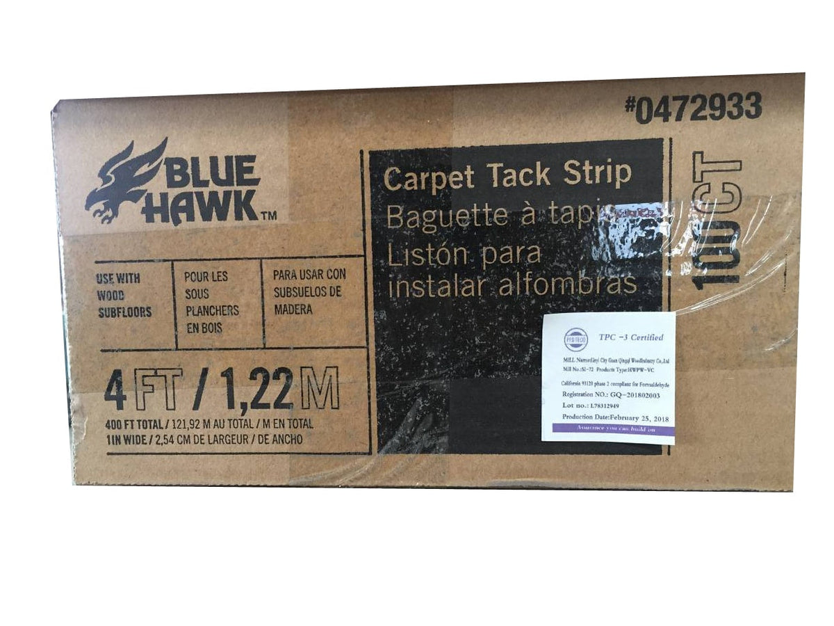 Blue Hawk 1-in Blue Carpet Tack Strip, 4-ft, 100-Count