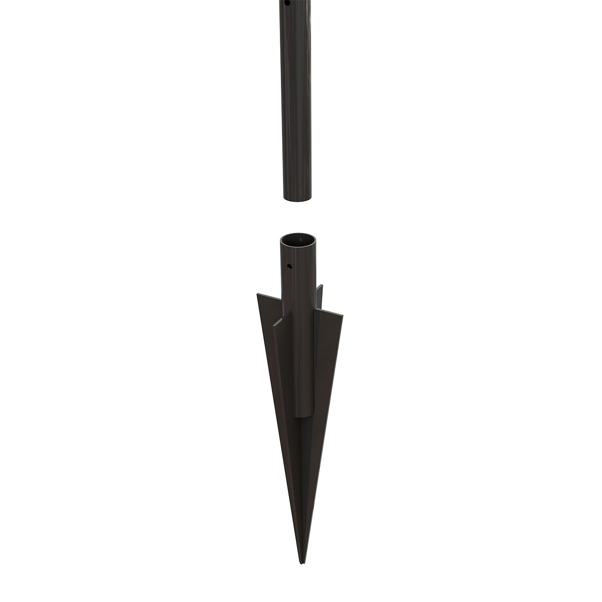 YARDLINK 3-in W Powder-coated Steel No Dig Yard Universal Fence Post