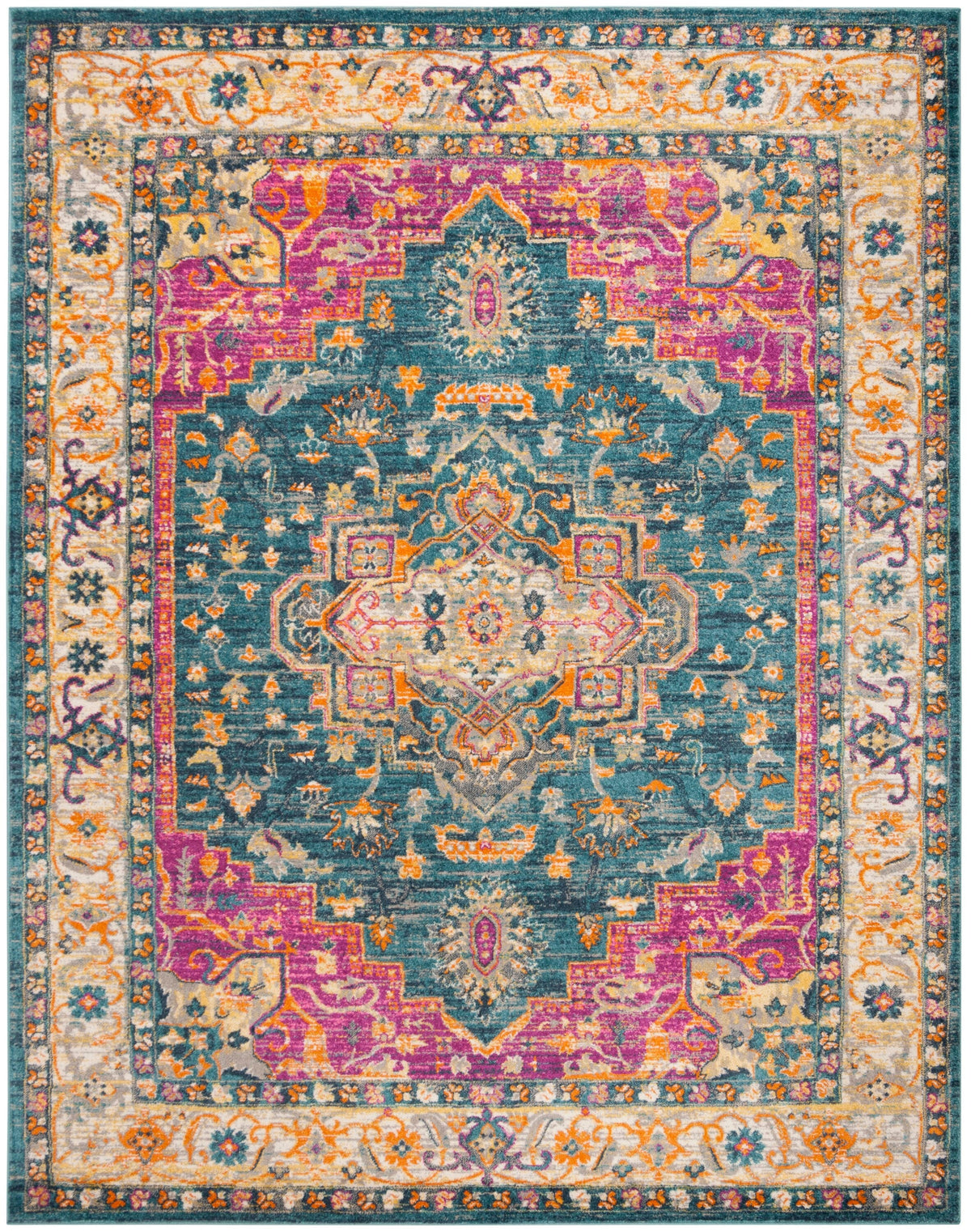Safavieh Madison Pietra 5 x 8 Blue/Multi Indoor Floral/Botanical Oriental Area Rug
