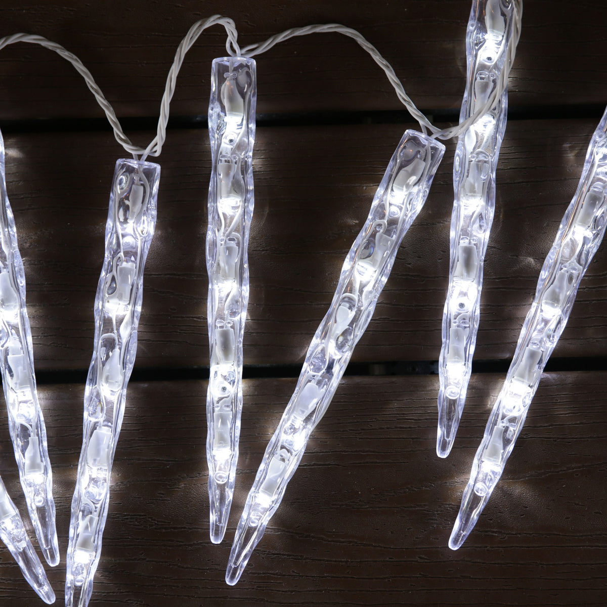 GE Color Choice 100-Count Multi-Function Color-Changing LED Christmas Icicle Lights, 20 Icicles, 9.5-ft Lighted Length, White Wire