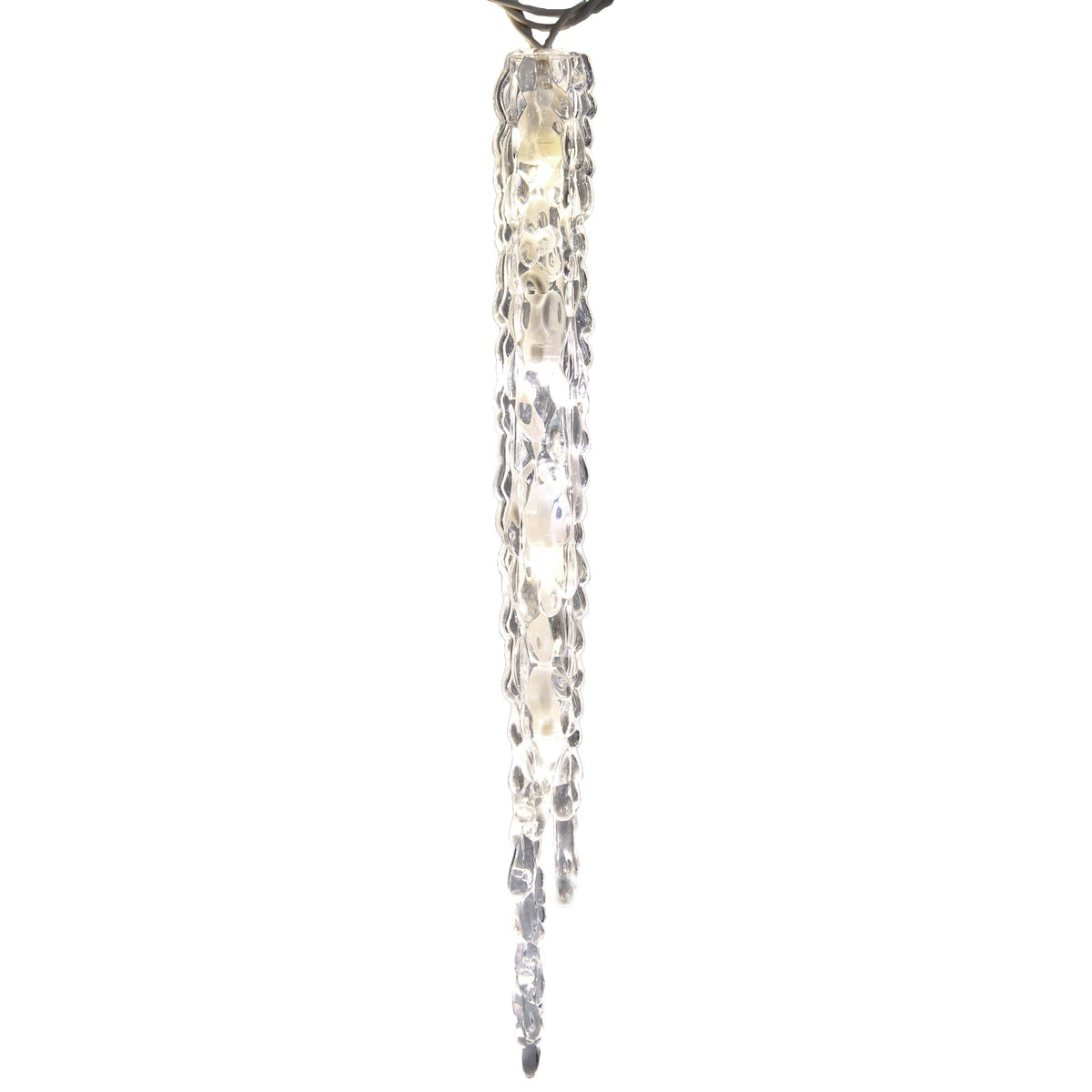 GE StayBright 52-Count Sparkling White Mini LED Plug-In Christmas Icicle Lights, 13 Icicles, 6-ft Lighted Length