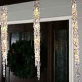 GE StayBright 52-Count Sparkling White Mini LED Plug-In Christmas Icicle Lights, 13 Icicles, 6-ft Lighted Length
