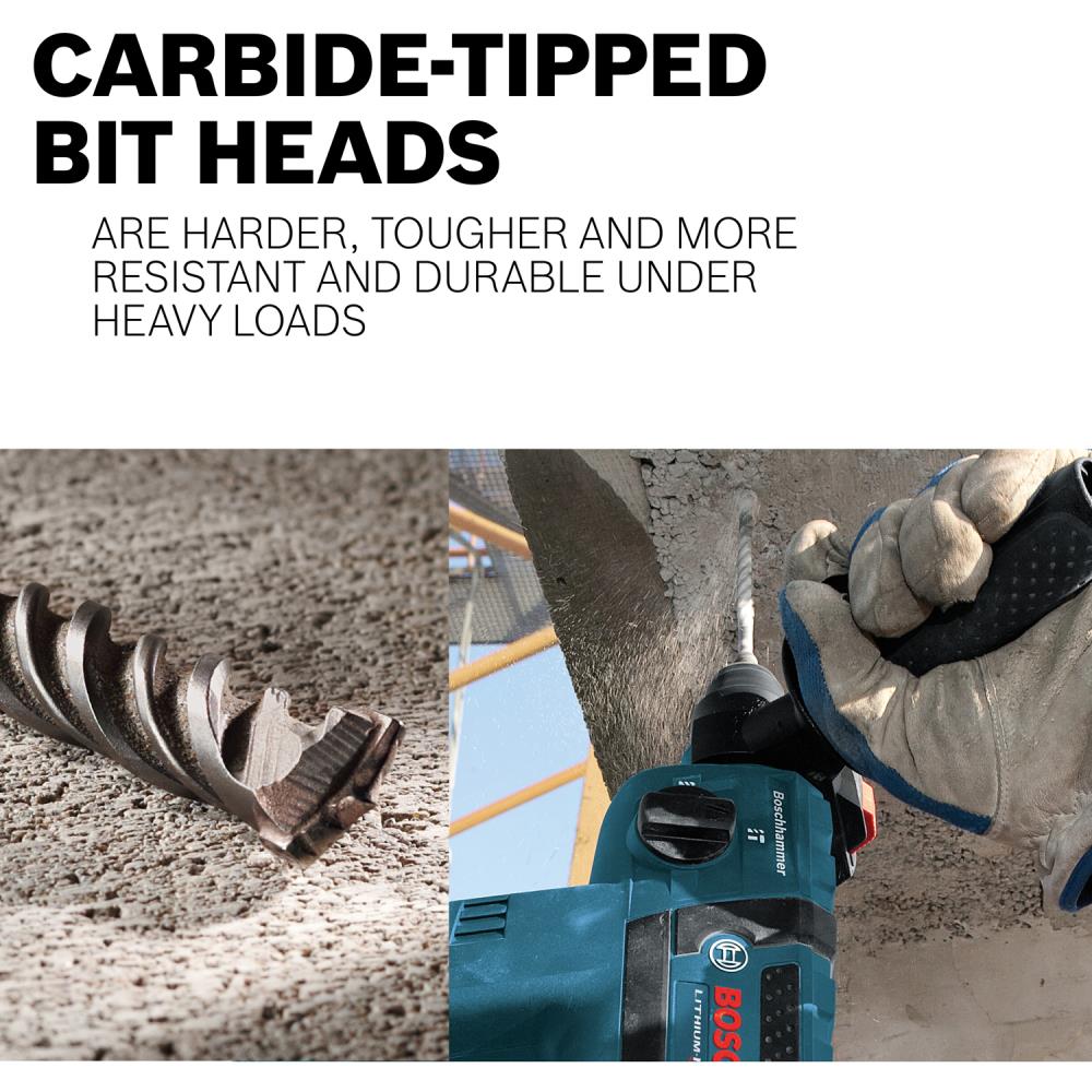 Bosch Bulldog 6-in Alloy Steel Masonry Drill Bit for SDS-Plus Drill, 3/16-in Diameter