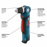 Bosch 12V Max 3/8-in Pivoting-Head Cordless Drill/Driver Kit with Charger and 1 Battery