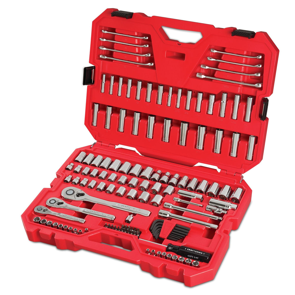CRAFTSMAN 135-Piece Standard (SAE) and Metric Combination Polished Chrome Mechanics Tool Set