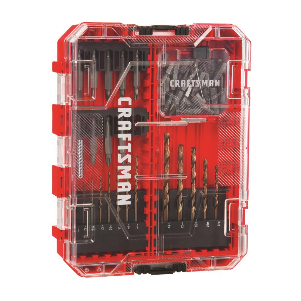 CRAFTSMAN 53-Piece Steel Hex Shank Screwdriver Bit Set with Black Oxide Drill Bits