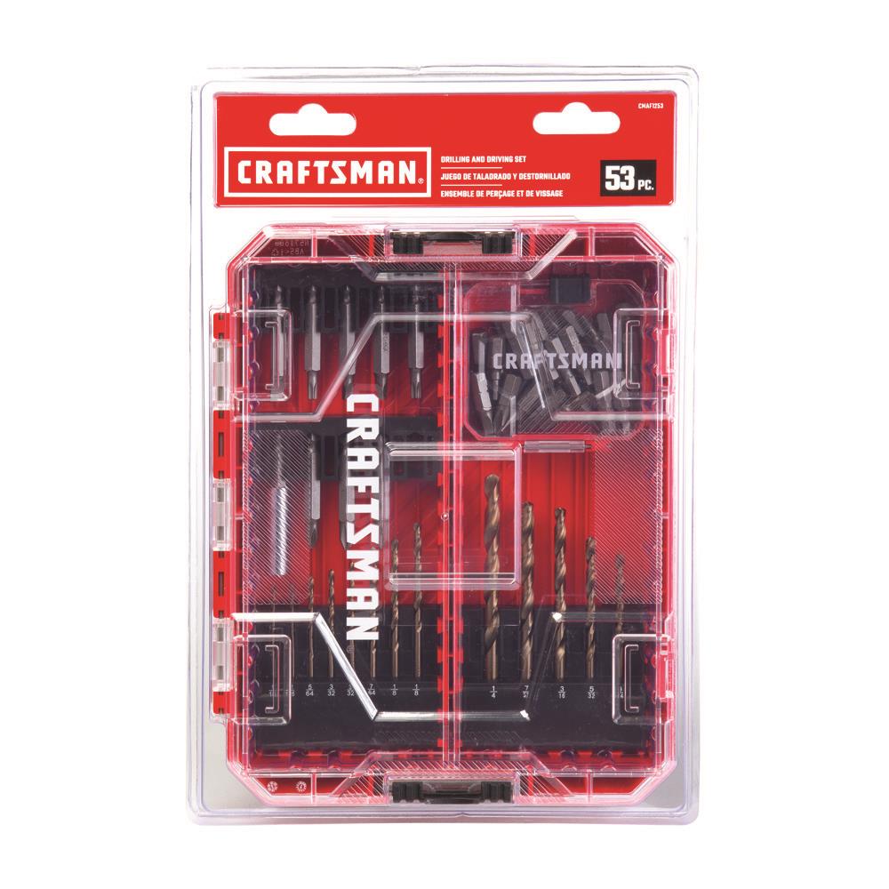 CRAFTSMAN 53-Piece Steel Hex Shank Screwdriver Bit Set with Black Oxide Drill Bits