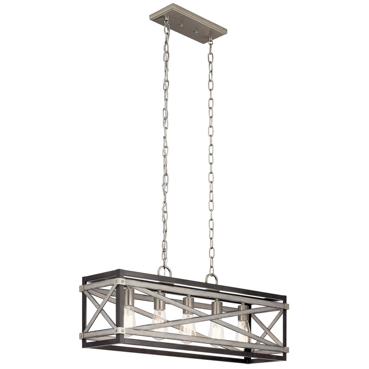Kichler Stetton 5-Light Distressed Gray Farmhouse Chandelier