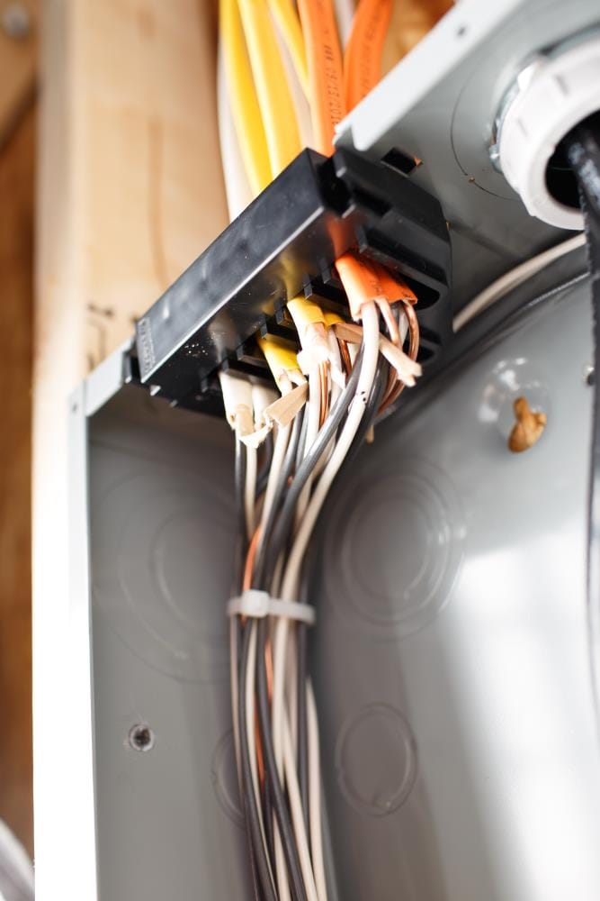 Square D QO 200-Amp 30-space load center - installed context