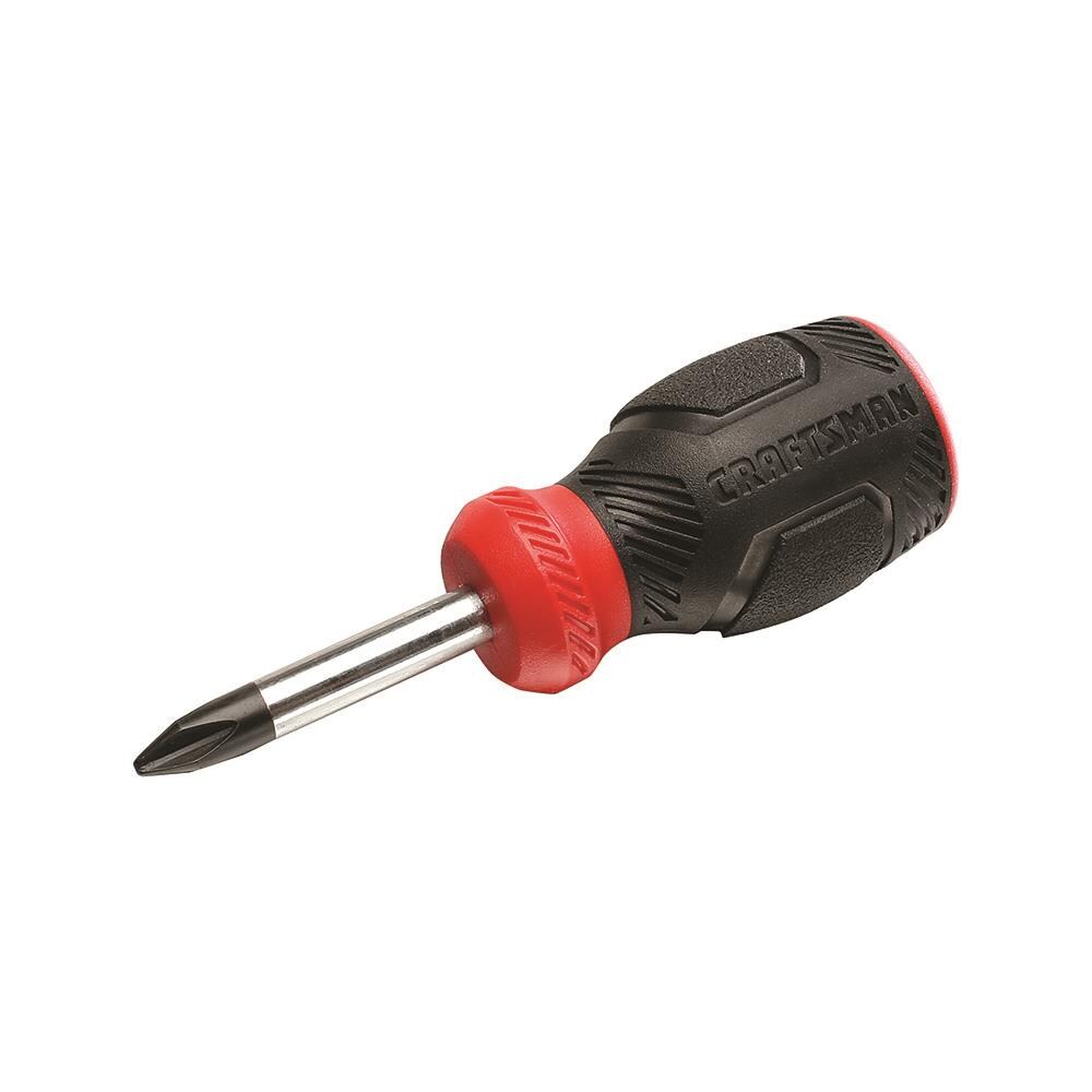 CRAFTSMAN Bi-Material Handle #2 Phillips Screwdriver, 1-1/2-in Stubby Shaft