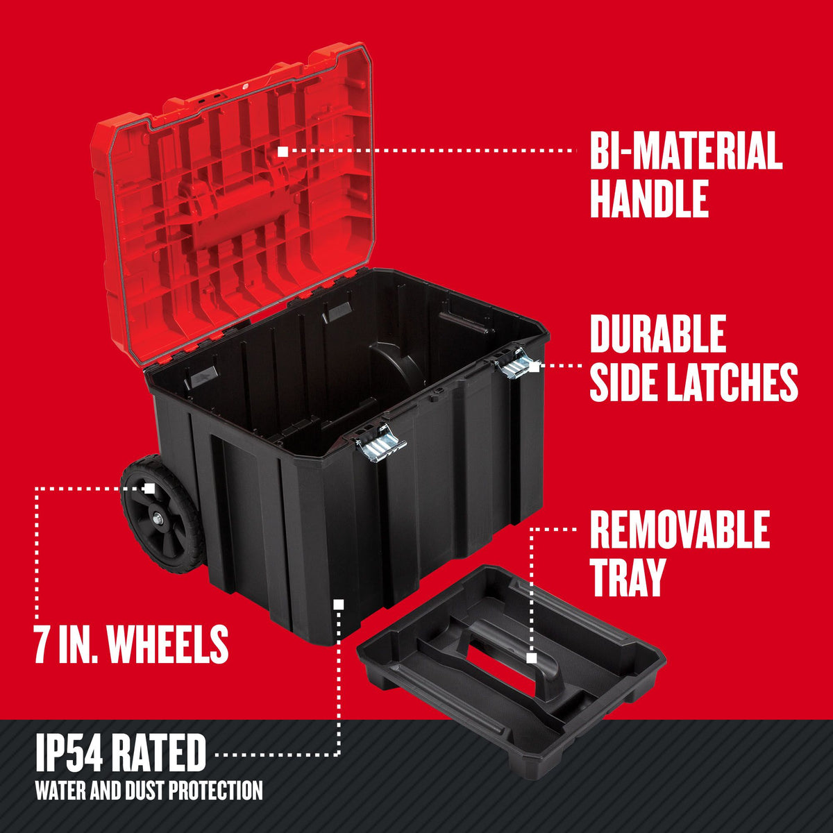 CRAFTSMAN VERSASTACK 20-in W x 39-in H x 17-in D Red Plastic Wheeled Lockable Tool Box