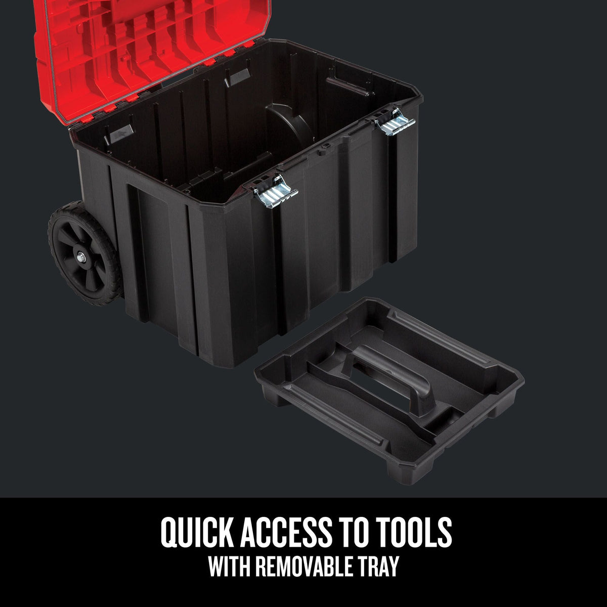 CRAFTSMAN VERSASTACK 20-in W x 39-in H x 17-in D Red Plastic Wheeled Lockable Tool Box