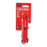 CRAFTSMAN 3/4-in 3-Blade Retractable Utility Knife with On-Tool Blade Storage