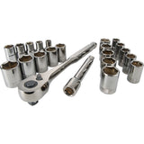 CRAFTSMAN VERSASTACK 22-Piece SAE/Metric Gunmetal Chrome Mechanics Tool Set, 1/2-in Drive