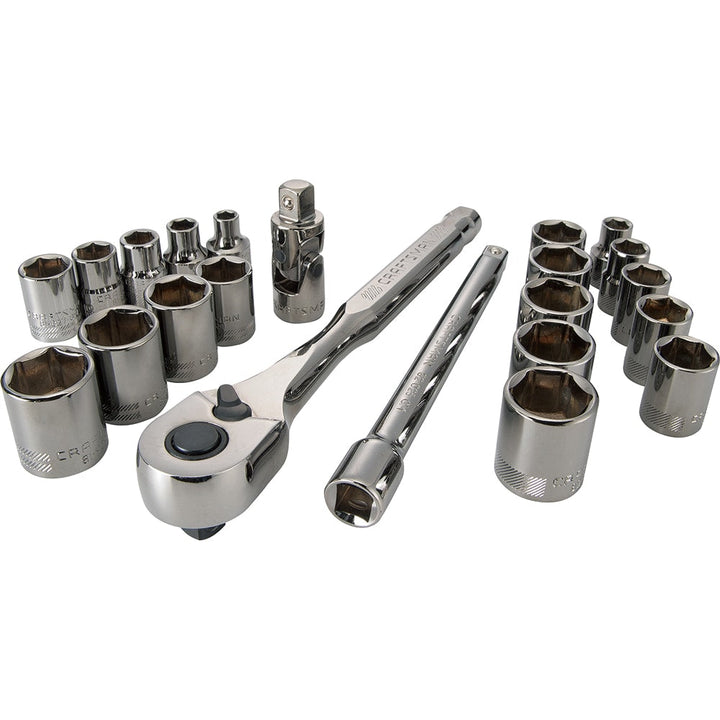 CRAFTSMAN VERSASTACK 22-Piece Standard (SAE) and Metric Gunmetal Chrome Mechanics Tool Set with Hard Case