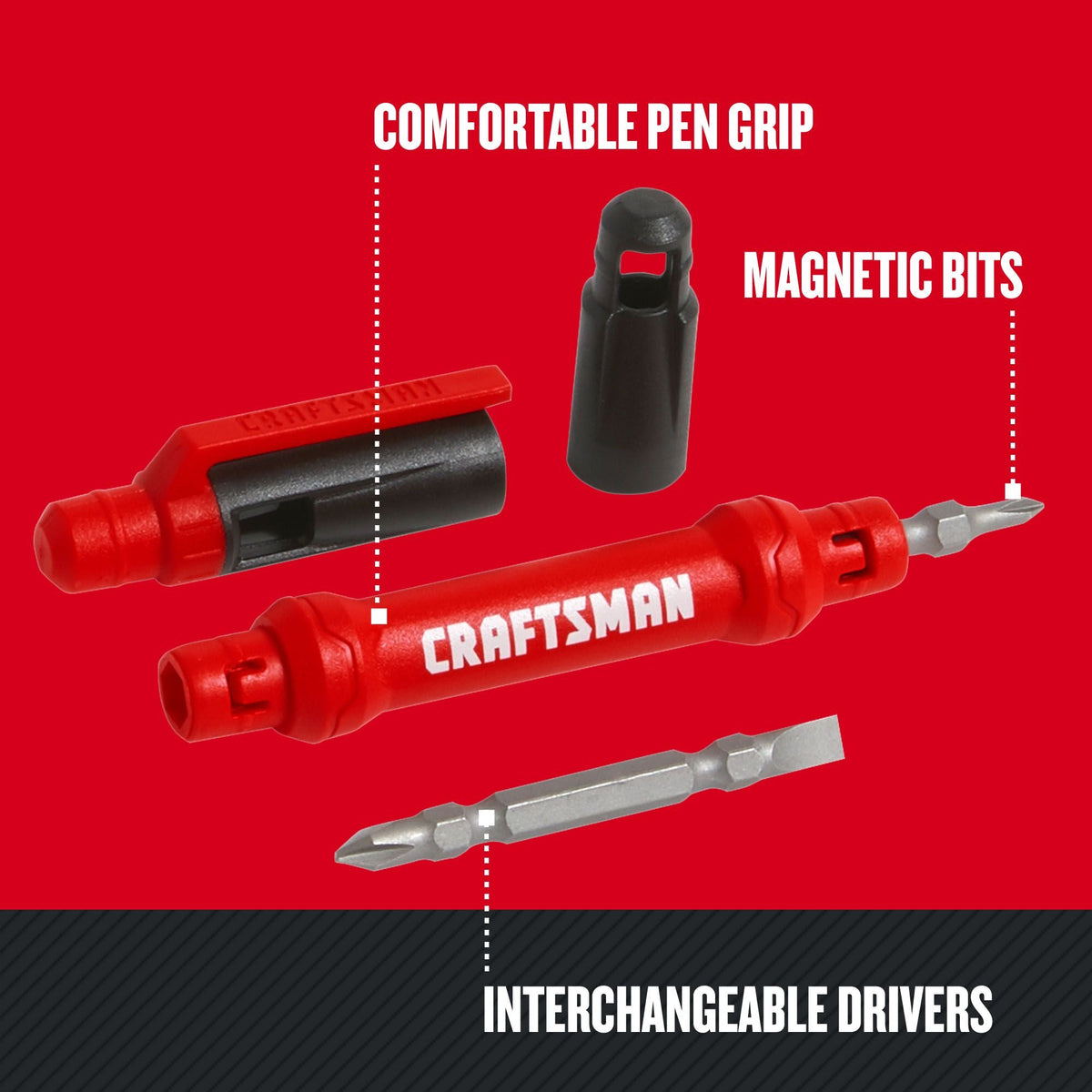 CRAFTSMAN 2-Piece Plastic Handle Magnetic Multi-Bit Screwdriver