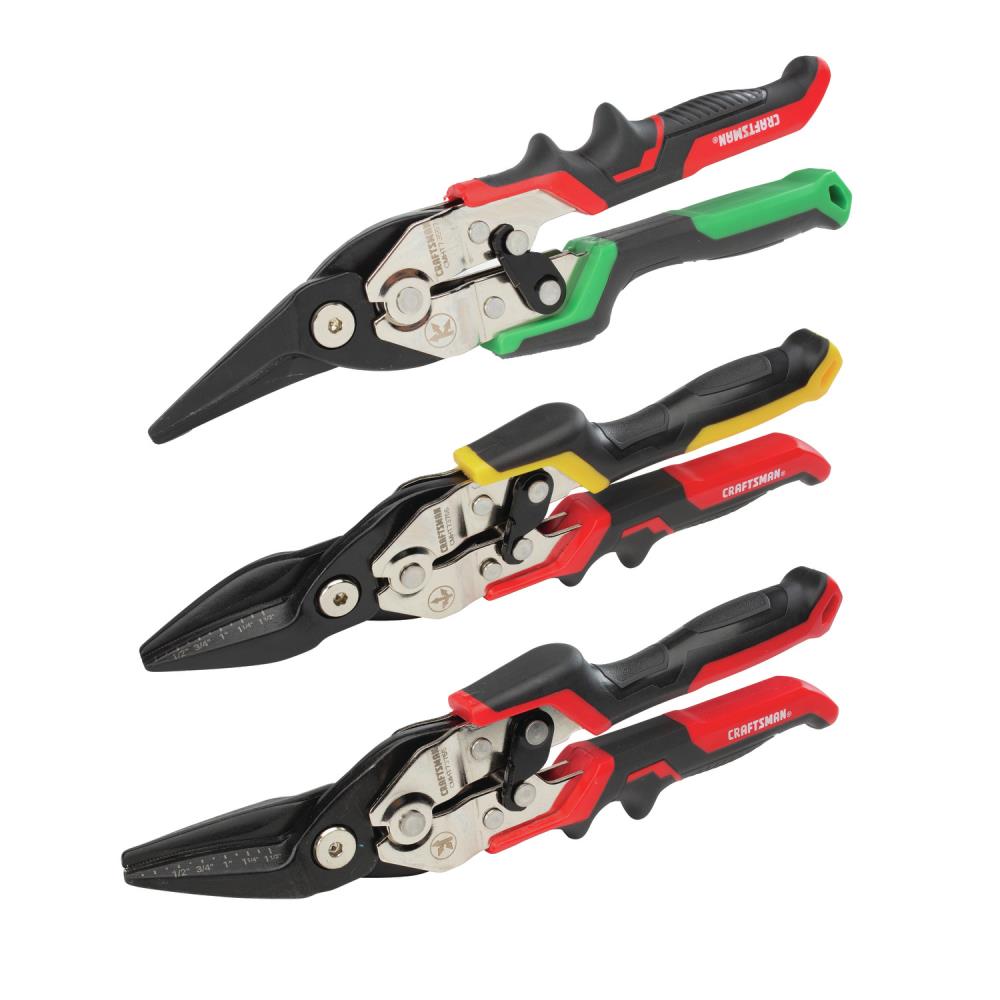 CRAFTSMAN 60CrV Aviation Tin Snips 3‑Piece Set (CMHT73558)