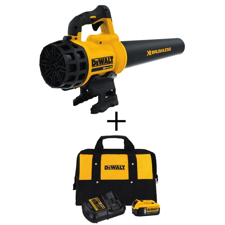 DEWALT 90 MPH 400 CFM 20V MAX Lithium Ion Cordless Handheld Leaf Blower (Tool Only) with Bonus 20V MAX Starter Kit Included