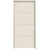 JELD-WEN Studio SL130 32-in x 80-in Primed 5-Panel Square Solid Core Hardboard/Hardwood Left-Hand Single Prehung Interior Door
