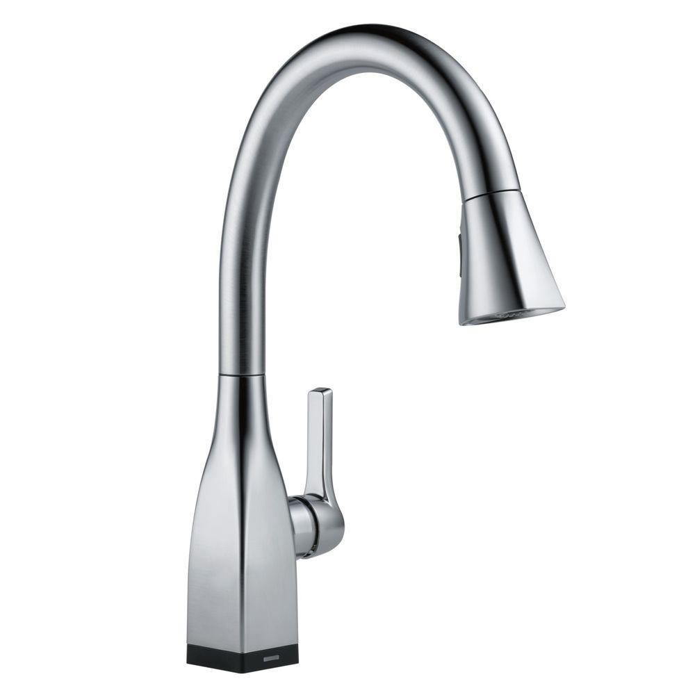 Mateo Single-Handle Pull-Down Sprayer Kitchen Faucet with ShieldSpray Technology in Arctic Stainless - Super Arbor