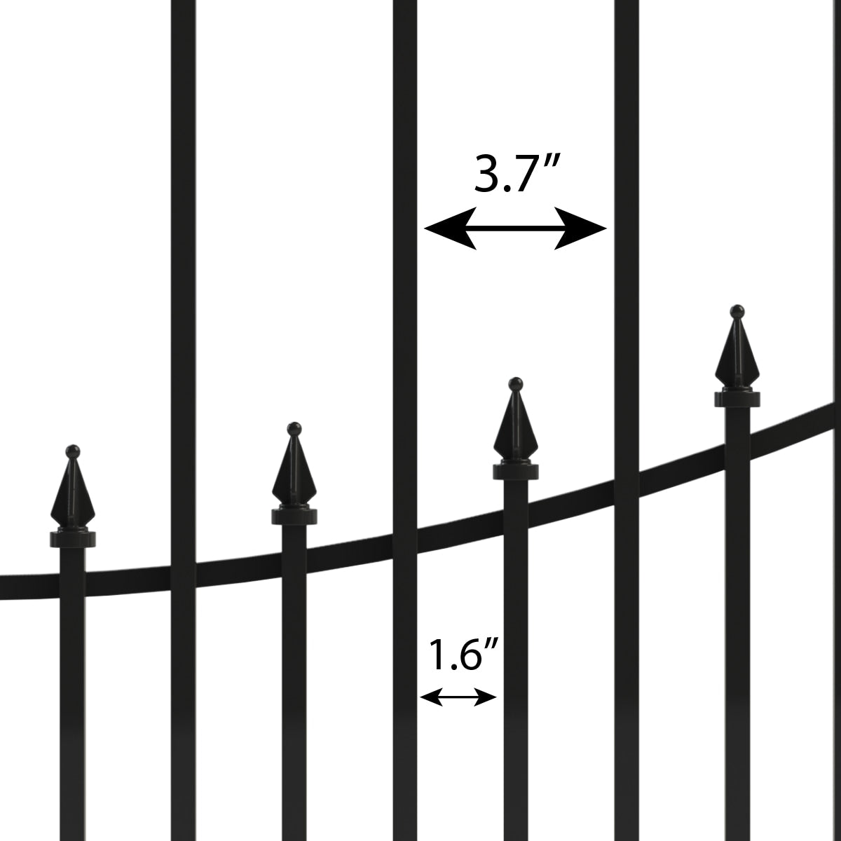 YARDLINK Black Steel Decorative Metal Decorative Fence Panel