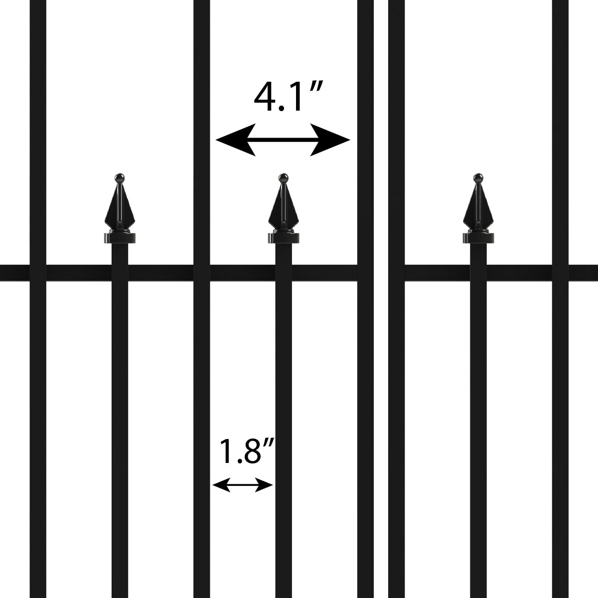 YARDLINK Empire 3-ft W Powder-coated Steel Decorative Metal Pressed-point No Dig Decorative Walk-thru Fence Gate