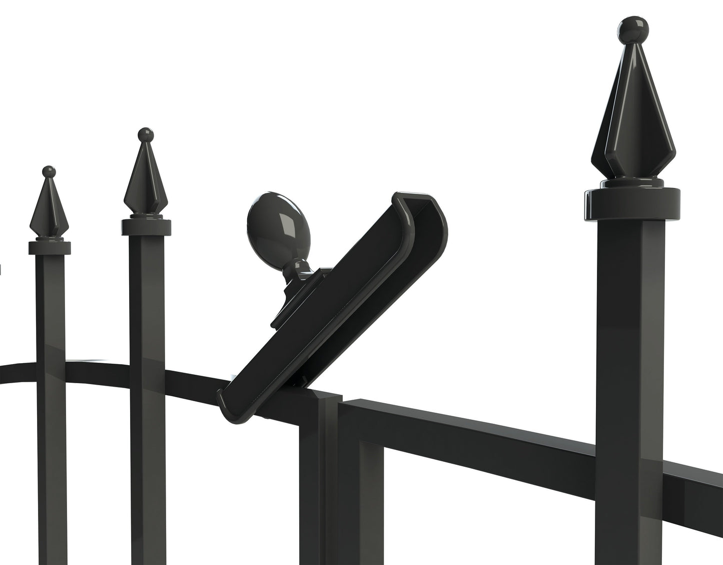 YARDLINK Empire 3-ft W Powder-coated Steel Decorative Metal Pressed-point No Dig Decorative Walk-thru Fence Gate