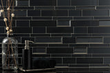 Elida Ceramica Night Reflections 12-in x 12-in Glossy Glass Linear Mosaic Wall Tile (0.95-sq ft)