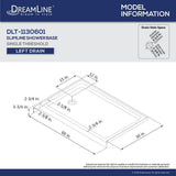Infinity-Z 30 in. x 60 in. Semi-Frameless Sliding Shower Door in Chrome with Left Drain White Acrylic Base - Super Arbor