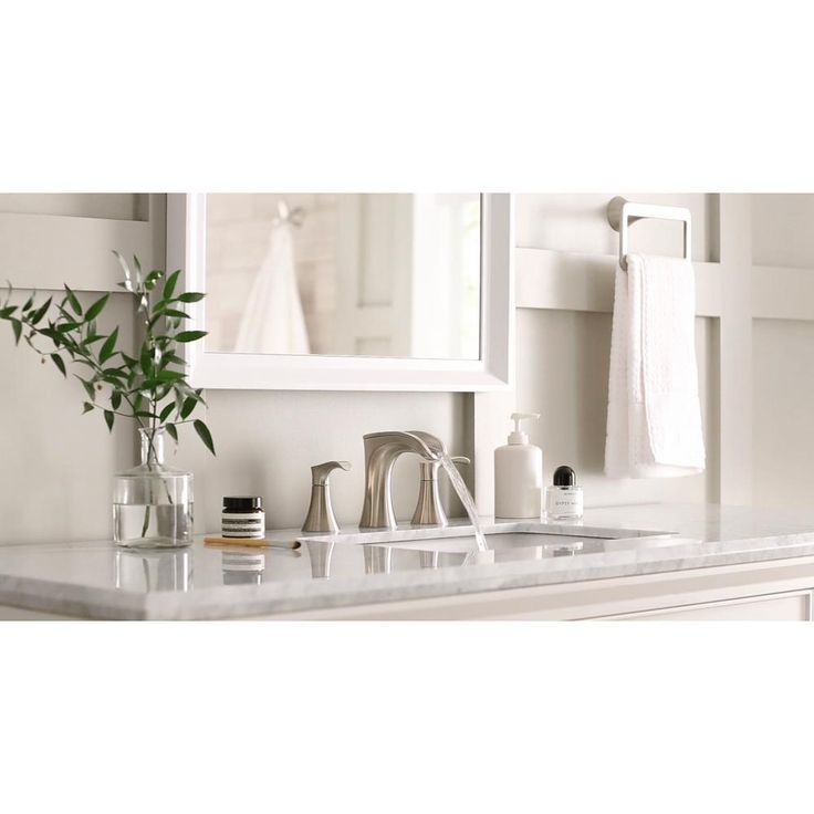 Brea 8 in. Widespread 2-Handle Waterfall Bathroom Faucet in Brushed Nickel