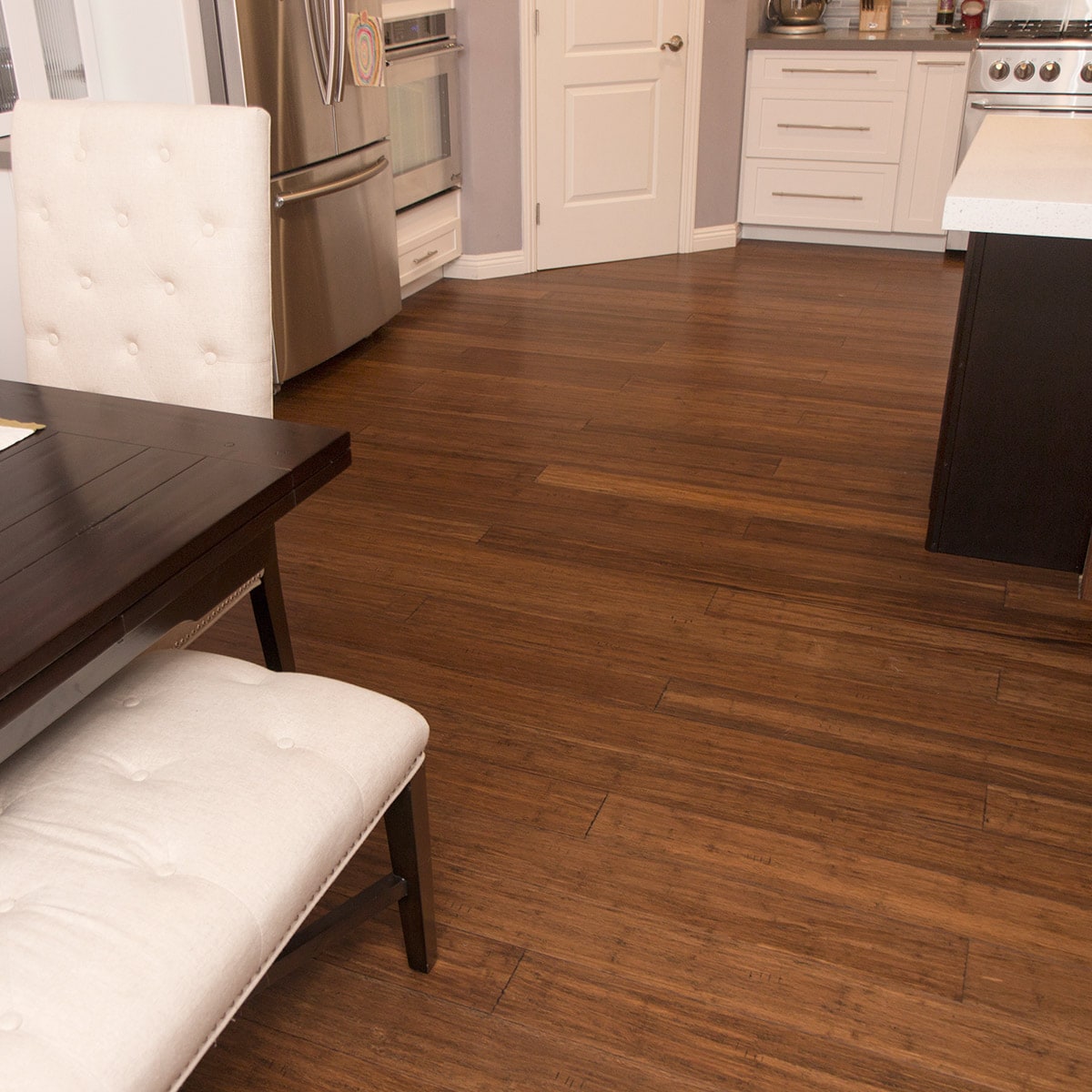 Cali Bamboo Fossilized Prefinished Antique Java Handscraped Solid Bamboo Hardwood Flooring Sample, 9/16-in x 5-3/8-in