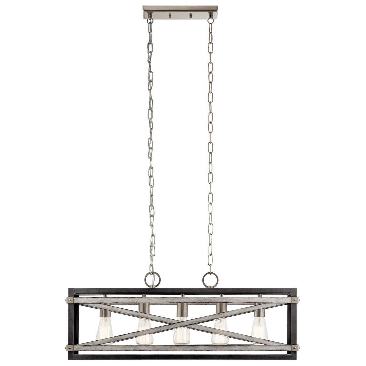 Kichler Stetton 5-Light Distressed Gray Farmhouse Chandelier