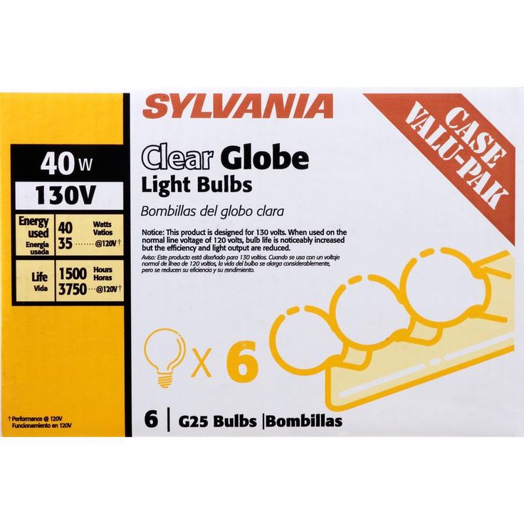 Sylvania 40-Watt Incandescent G25 Clear Globe Light Bulb (6-Pack)