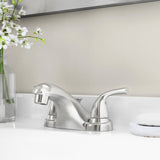 Delta Foundations Chrome 2-Handle 4-in Centerset WaterSense Bathroom Sink Faucet with Drain, B2515LF-PPU-ECO