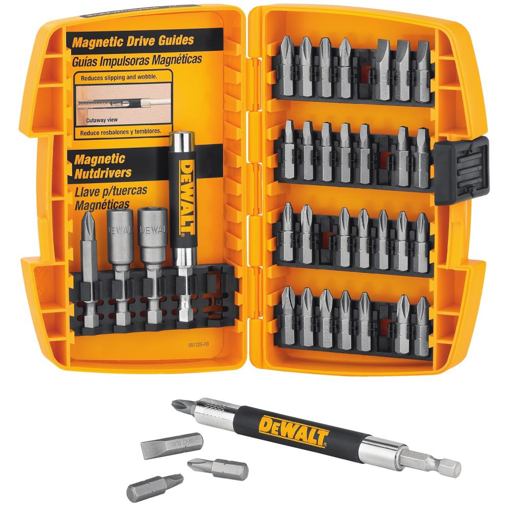 DEWALT 37-Piece Steel Hex Shank Screwdriver Bit Set with Magnetic Drive Guide