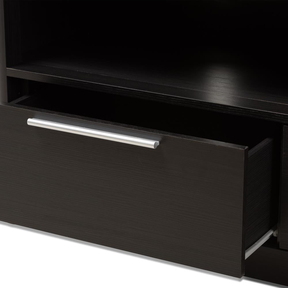 Baxton Studio Carlingford Modern/Contemporary Espresso Tv Cabinet (Accommodates TVs up to 60-in)