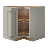allen + roth Stonewall 33-in W x 34.5-in H x 24-in D Stone Lazy Susan Corner Base Fully Assembled Cabinet (Flat Panel Shaker Style)