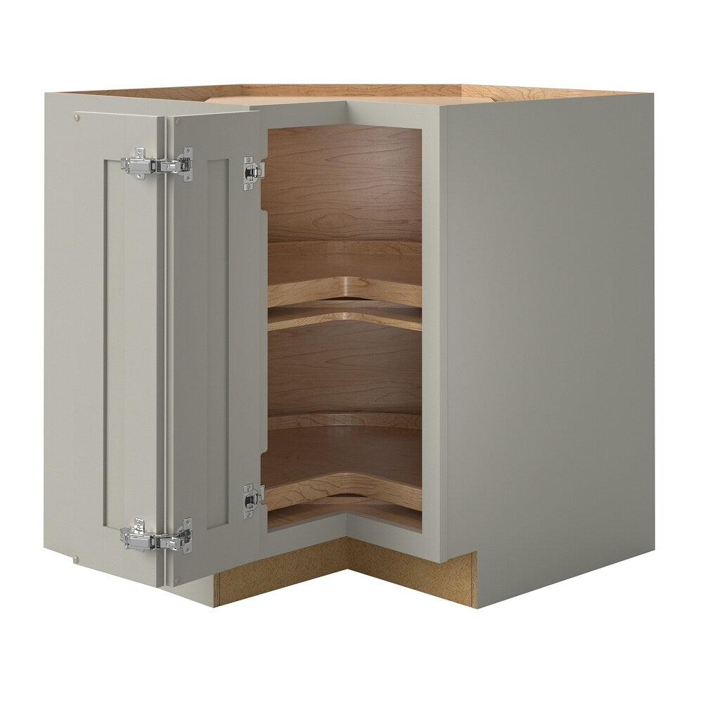 allen + roth Stonewall 36-in W x 34.5-in H x 24-in D Stone Lazy Susan Corner Base Fully Assembled Cabinet (Flat Panel Shaker Style)