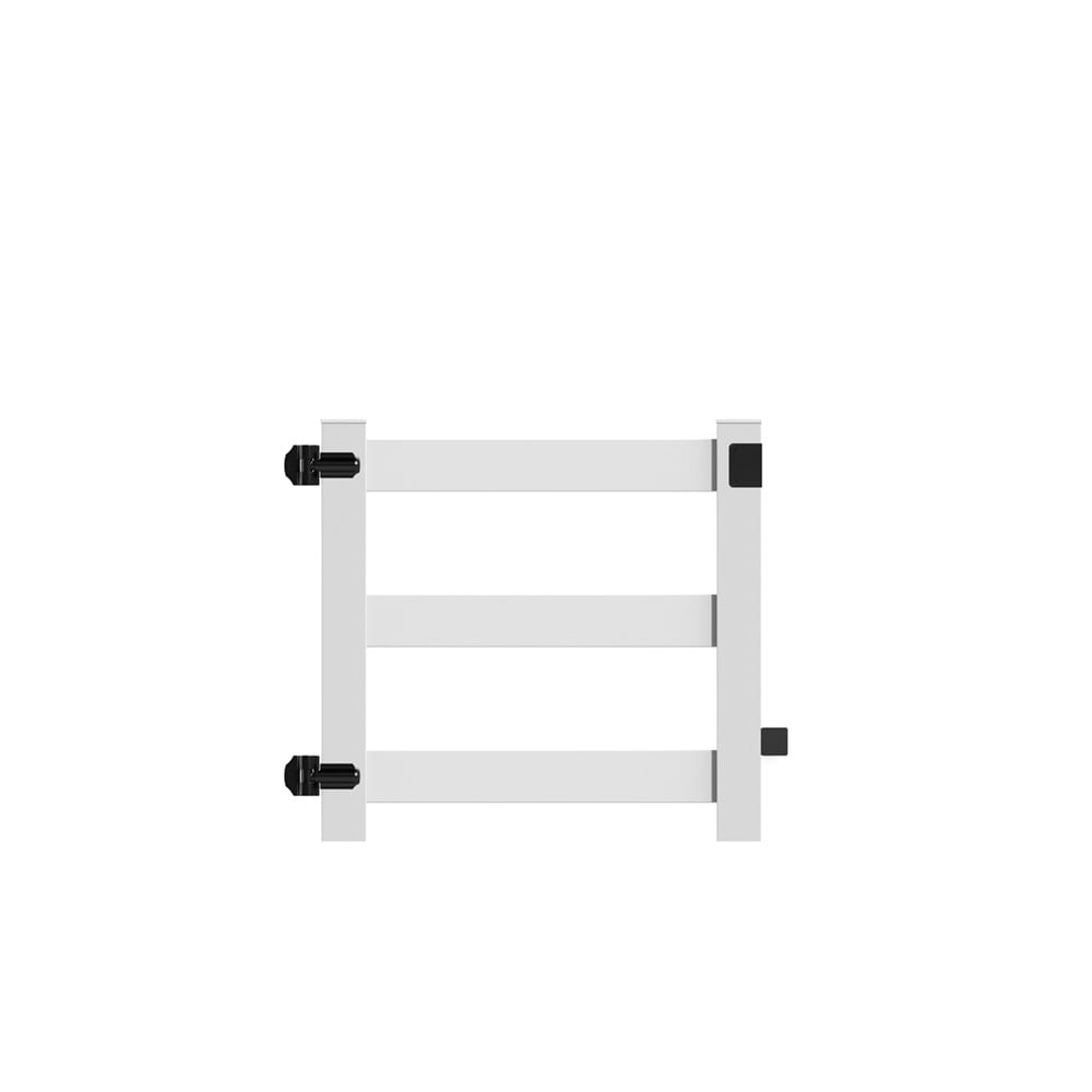 Freedom Post and Rail 4-ft H x 4-ft W White Vinyl Fence Gate (Unassembled)