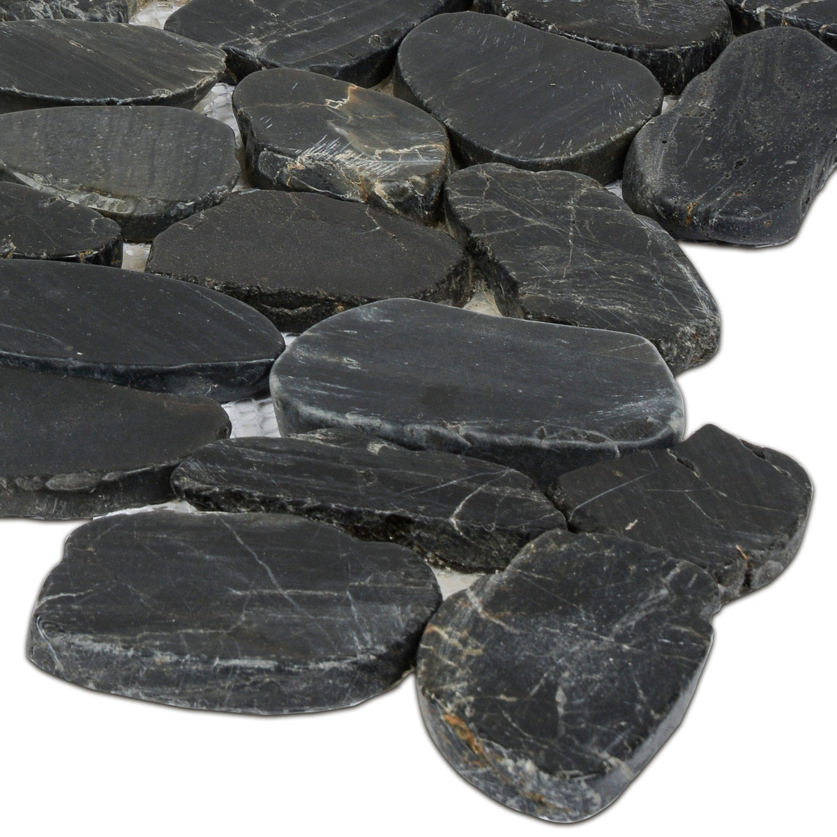 Satori River Rock Black 12-in x 12-in Natural Stone Mosaic Floor and Wall Tile (0.96-sq. ft/ Piece)