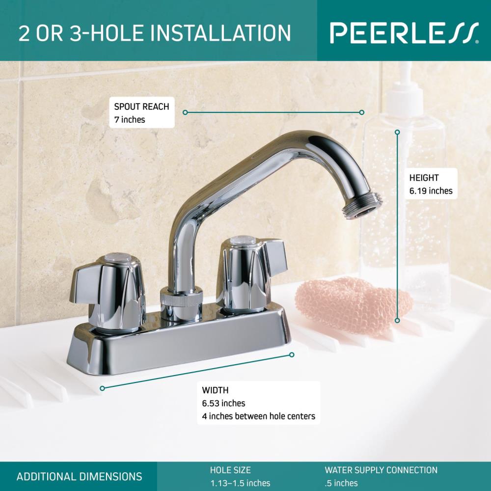 Peerless Chrome 2-Handle Deck-Mount Utility Faucet
