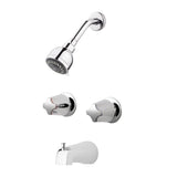 2-Handle 1-Spray Tub and Shower Faucet with Metal Knob Handles in Polished Chrome (Valve Included) - Super Arbor