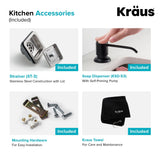 Kraus Stainless Steel Undermount Laundry Sink with Drain and Faucet