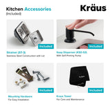 Kraus 18.5" x 24" Stainless Steel Undermount Laundry Sink with Faucet