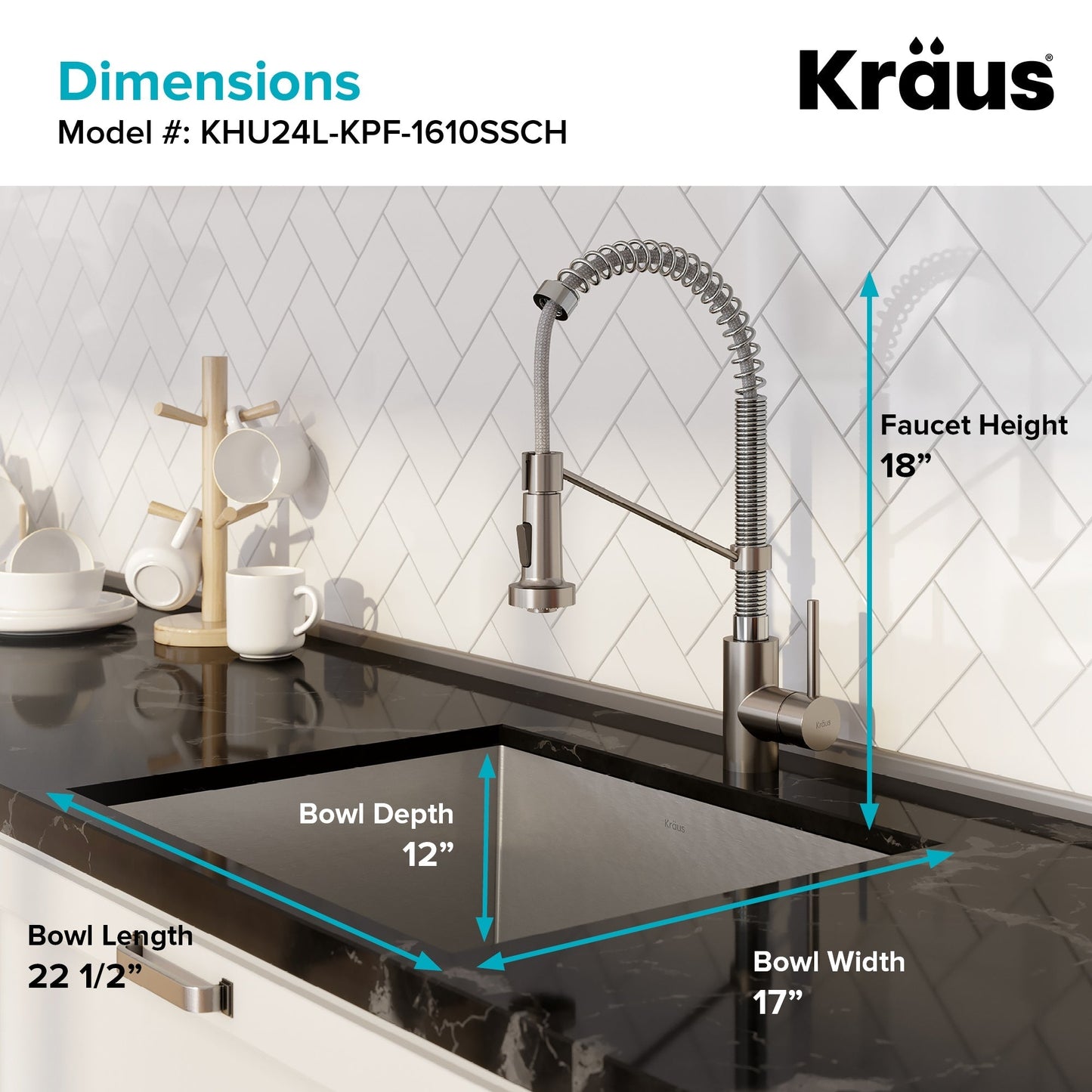Kraus Stainless Steel Undermount Laundry Sink with Faucet and Drain
