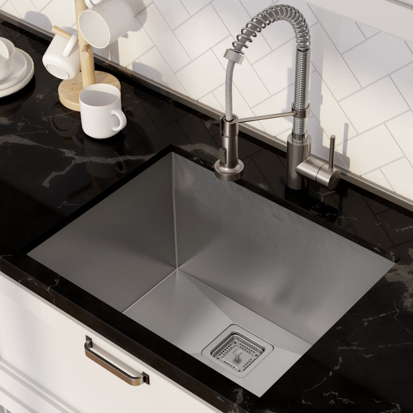 Kraus Stainless Steel Undermount Laundry Sink with Faucet and Drain