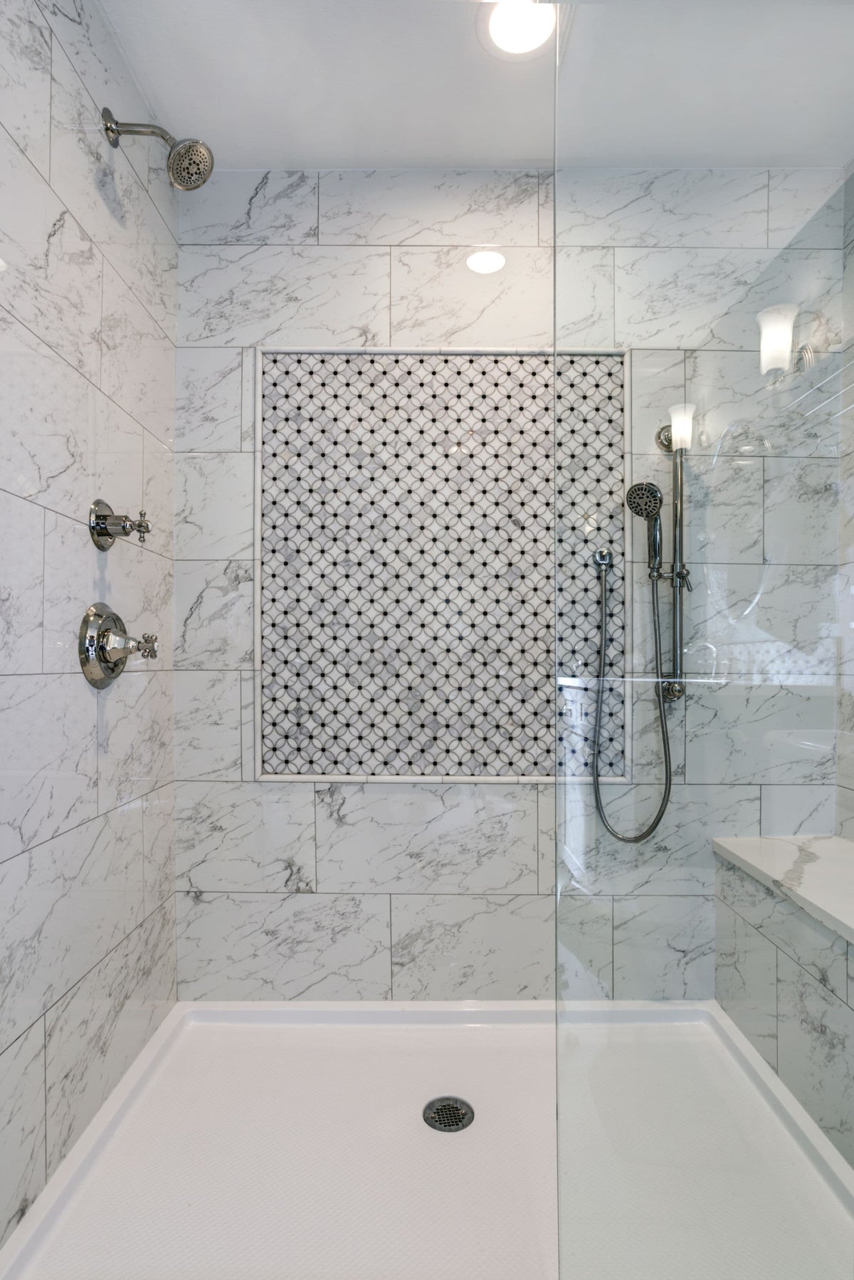 Satori Flower 12-in x 12-in Polished Natural Stone Marble Mosaic Tile