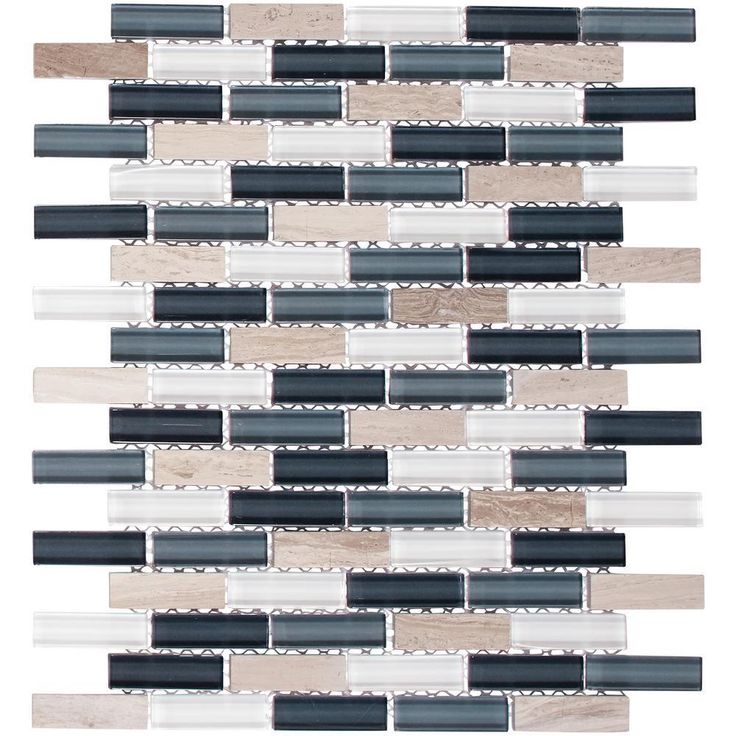 Jeffrey Court Dolphin Tail Blue 9.75 in. x 12 in. x 6 mm Interlocking Glass Mosaic Tile