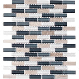 Jeffrey Court Dolphin Tail Blue 9.75 in. x 12 in. x 6 mm Interlocking Glass Mosaic Tile