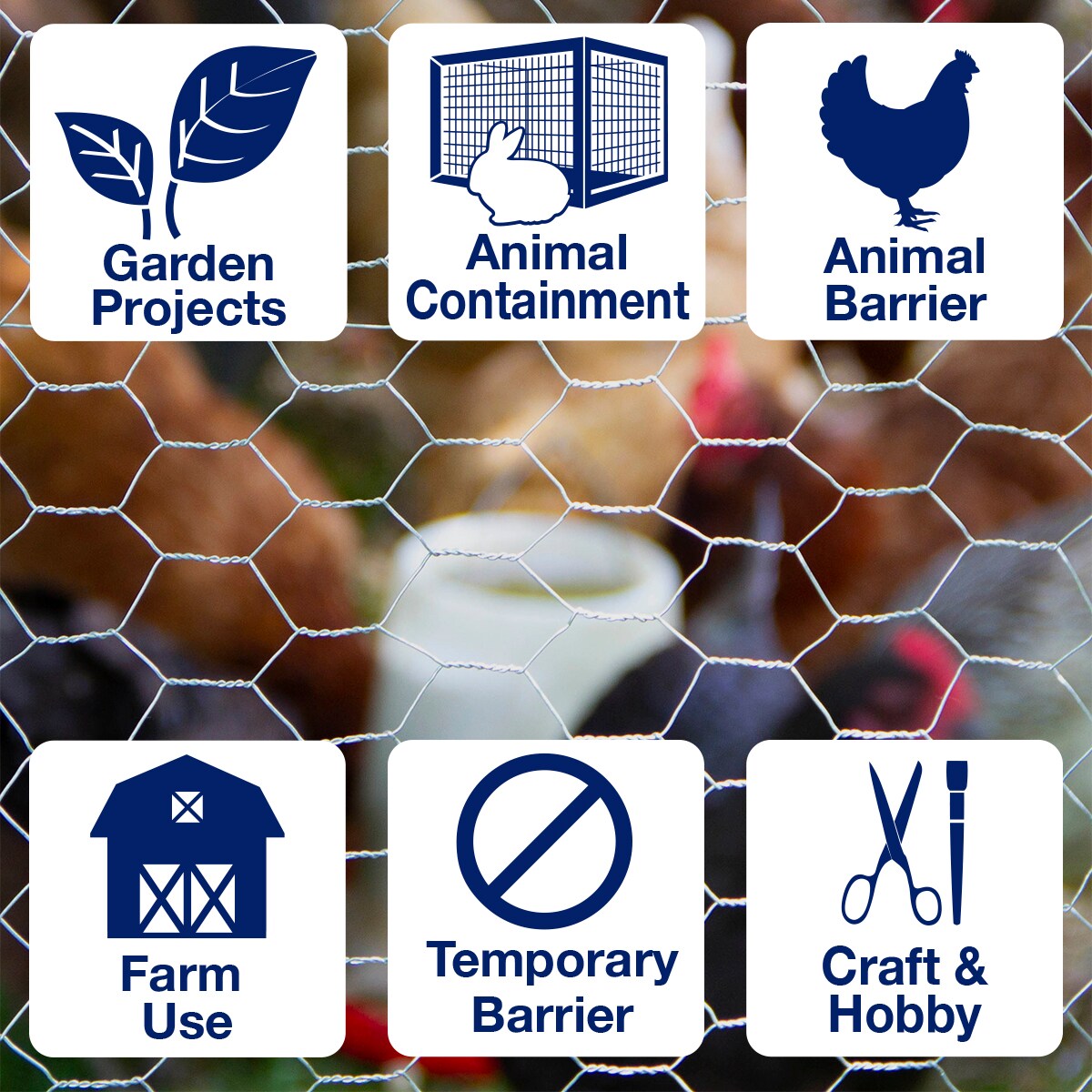 GARDEN CRAFT Gray/Silver Steel Chicken Wire Rolled Fencing with Mesh Size 1-in